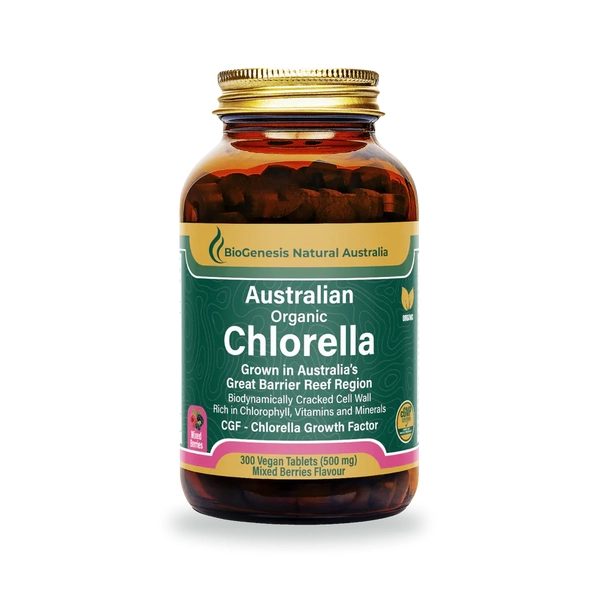 BioGenesis Natural Australia-Organic Chlorella Mixed Berries Flavour 500mg 300T