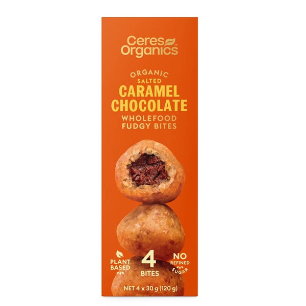 Ceres Organics-Organic Fudgy Bites Salted Caramel Chocolate 120G