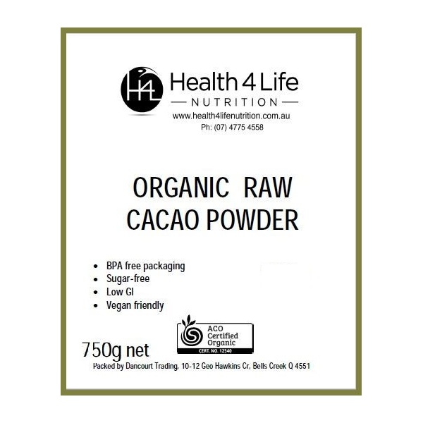 Health 4 Life Nutrition-Organic Raw Cacao Powder 750G