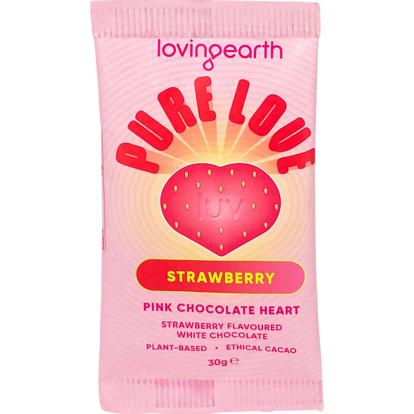 Loving Earth-Strawberry White Chocolate Heart 30G
