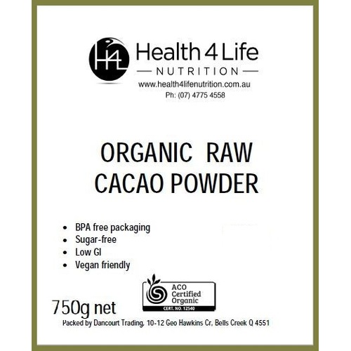 Health 4 Life Nutrition-Organic Raw Cacao Powder 750G