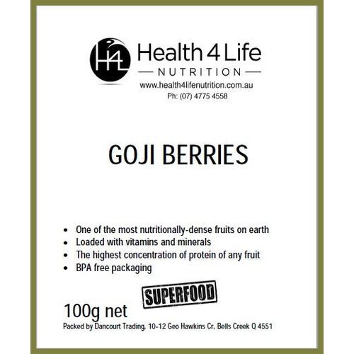 Health 4 Life Nutrition-Organic Goji Berries 100G