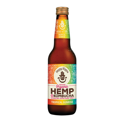 Happy Hippie-Organic Kombucha Hemp Tropical Sunrise 330ML