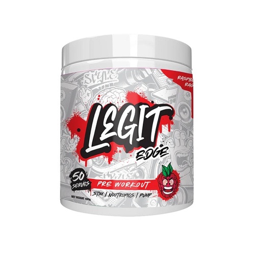 Legit Supps-Legit Edge Pre Workout Raspberry Rage 50 Serves