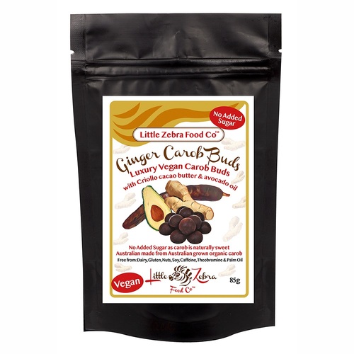 Little Zebra Food Co-Ginger Carob Buds 85G