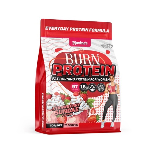 Maxine's-Burn Protein Strawberry Sundae 500G